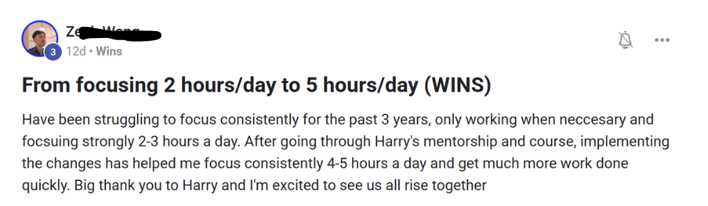 Zeph: from 2 hours/day to 5 hours/day of focus